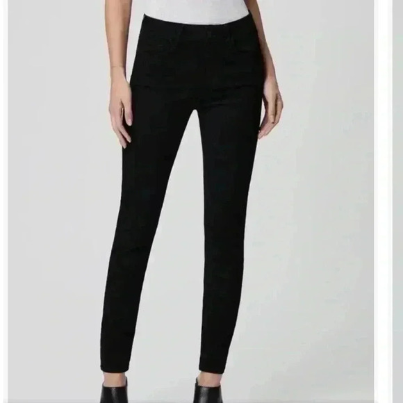 Paige Black Textured Stripe Mid Rise Crop 27” Inseam Skinny Jeans Size 28 - Picture 2 of 10